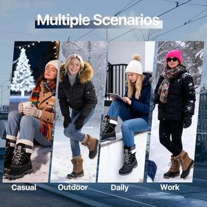 Botas de Nieve Impermeables para Mujer FOXA, Forradas de Felpa, Aisladas para Clima Frío - Product Image 6