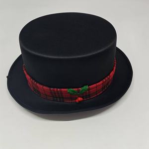 Sombrero de Copa Festivo Estilo Muñeco de Nieve con Ribete a Cuadros para Fiestas, Navidad, Cabina de Fotos y Celebraciones Invernales - Product Image 2