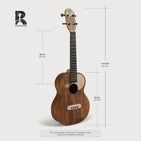 IUT-02 Custom Beautiful Handmade Music UKE Tenor 26 Inch Solid Acacia Concert Acoustic Ukulele Electric Nylon String Guitar