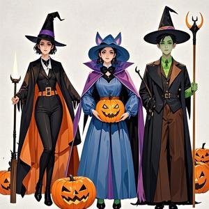 ชุดคอสเพลย์แม่มดเรืองแสงสำหรับผู้ใหญ่และเด็กชุดคอสเพลย์สีม่วงสำหรับปาร์ตี้ฮาโลวีน - Product Image 4