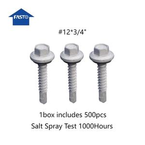 DIN7504 #12*2 "<span class=keywords><strong>Ind</strong></span>。六角カップフランジヘッド自己掘削SDS金属ルーフィングねじEPDMワッシャー付きシルバーRuspert 1000時間 - Product Image 4