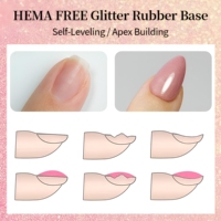 Fournitures pour ongles : Base coat en caoutchouc sans HEMA à paillettes dorées, vernis gel UV effet sirène scintillant, à retirer par trempage, pour le renforcement et la construction des ongles