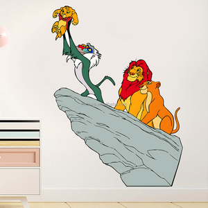 Brave Lion sangliers dessin animé Stickers muraux maternelle enfants chambre décoration papier peint <span class=keywords><strong>autocollants</strong></span> auto-adhésifs - Product Image 2