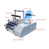 Moteur électrique Orshang PLC semi-automatique petite étiqueteuse de bouteilles écran tactile haute vitesse pour eau minérale huile d'olive