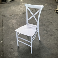 Vente en gros moins cher prix PP plastique croix blanche chaise de réception de mariage chaise de fête
