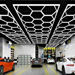 Lámpara LED Hexagonal para Techo de Oficina, Taller o Concesionario de Autos, Resistente al Agua IP54, 6500K, 2 Años de Garantía, Gran Venta - Product Image 1