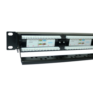 Panel de Conexiones en Blanco OEM de 19 Pulgadas y 24 Puertos <span class=keywords><strong>1U</strong></span> con Conectores Keystone RJ45 Cat6/Cat5 UTP de Pasante, Acero Laminado en Frío Negro - Product Image 3