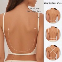 Soutien-gorge sexy sans coutures à dos profond pour femmes à petite poitrine, plusieurs modes de port, push-up sans armatures, bralette dos nu pour usage quotidien