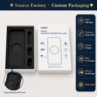 Boîte d'emballage de luxe personnalisée en carton rigide blanc avec couvercle et base magnétiques, et insert en mousse EVA noire sur mesure pour iPhone