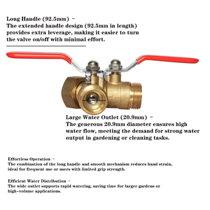 Répartiteur de tuyau d'arrosage en laiton Offre Spéciale 3/4 ''GHT Répartiteur de tuyau fileté 2 voies - Product Image 4