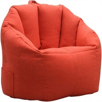 Housse de pouf en forme de citrouille pour usage intérieur, housse de fauteuil paresseux avec poignée supérieure pour adultes et enfants