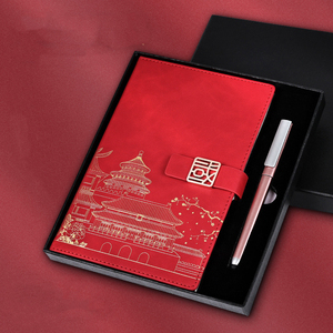 Cuaderno diario con cubierta de cuero pu al por mayor, cuaderno con rejilla para reuniones de negocios, regalos, borde dorado, logotipo grabado, Agenda Diaria, cuaderno planificador - Product Image 4