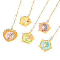 Creativo Sailor Moon Star Wand colgante lindo Kawaii Anime estilo galvanoplastia goteo proceso a granel Metal latón marcapáginas