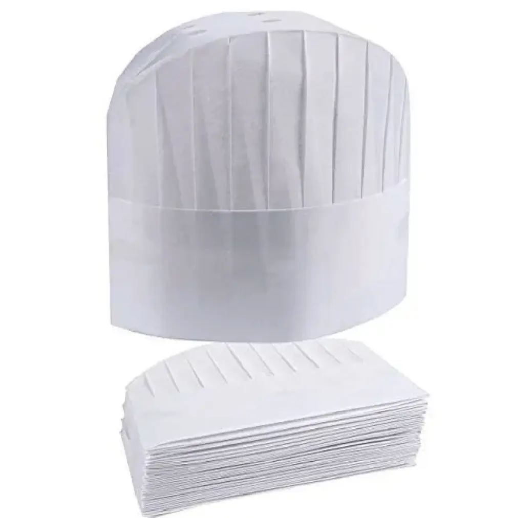 Chapéu de Chef descartável não tecido branco, chapéu de Papel para Chef de Padaria, Chapéu de Papel para Cozinha