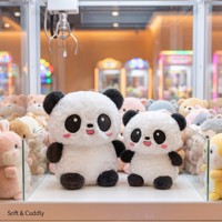Suave Peluche de Panda de Algodón PP de 8 Pulgadas, Premios para Máquinas de Grúas, Recuerdos para Fiestas de Cumpleaños Infantiles, Peluches de Animales de Peluche