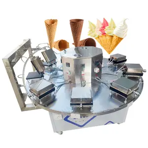 Machine professionnelle automatique de cône de gaufre de Pizza de restauration rapide, Machine de cône de crème glacée de gaz