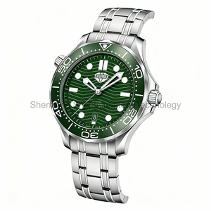 Reloj con Logotipo Personalizado NH35, Relojes Submarinos Vintage, Bisel Rojo y Azul, 300 Metros a Prueba de Agua, Reloj de Pulsera de Acero para Buceo - Product Image 3