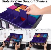 Boîte de rangement pour cartes Torson 3000+ en cuir PU, boîte à 4 rangées avec fenêtre de séparation, organiseur de cartes à collectionner TCG