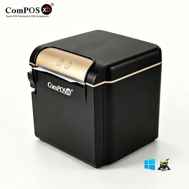 ComPOSxb Front Output Desktop 80mm Thermal Receipt POS Printer Inkless USB+RS232+LAN 203dpi High-Speed Bill Printer Stock