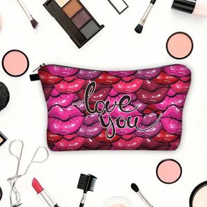 Cadeaux de la Saint-Valentin avec logo personnalisé, petite trousse de maquillage, organiseur de cosmétiques pour femmes, pochette à fermeture éclair - Product Image 5