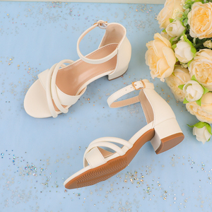 Nouvelles chaussures à talons pour filles, nœud perlé, princesse, été, chaussures de danse, performance scolaire, chaussures de scène, fête, sandales pour filles - Product Image 3