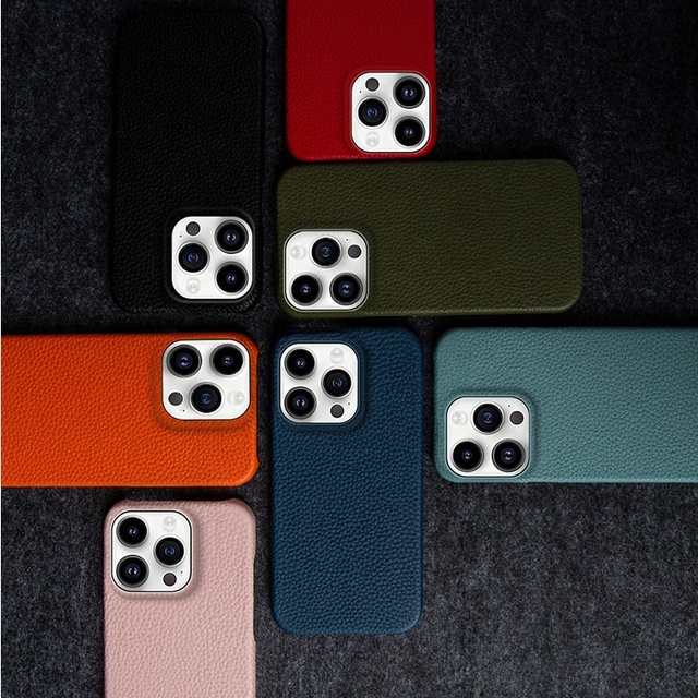 High Quality Designer Luxury Leather Phone Cases Comfortable Recycled Protective Cover for iPhone 12 13 14 15 Pro Max-Wholesale