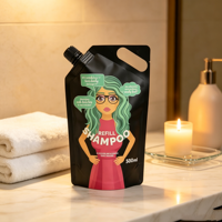 Pochettes souples à bec verseur de haute qualité pour liquides, 30ml, 50ml, 100ml, pour shampoing et lotion