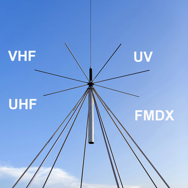D3000N Discone Scanner Antenna CB UHF VHF 25-3000MHz Vertical Polarization for SDR Radio Receive Transmit Communication Antenna