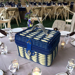 Panier de rangement en rotin plastique tissé à la main, boîte cadeau rectangulaire pour usage domestique, faveur de mariage, design simple - Product Image 3