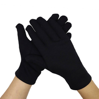 Mode chaud automne hiver polaire épaissie confortable résistant au froid gants en nylon noir avec doublure brossée
