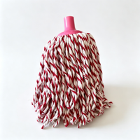 Tête de balai serpillère en fil de coton rouge et blanc torsadé, tête de rechange pour balai à vis, recharge pour nettoyage de sol domestique et commercial