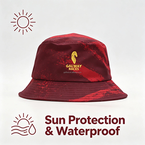 Sombrero de Pescador Galway Races Rojo con Estampado por Sublimación y Logotipo Bordado, Unisex, Casual para Exteriores, Primavera/Verano, Adulto - Product Image 2