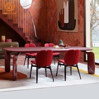 Table de salle à manger en bois massif de noyer à bord vif, style nature moderne, meubles de maison abordables, taille personnalisée