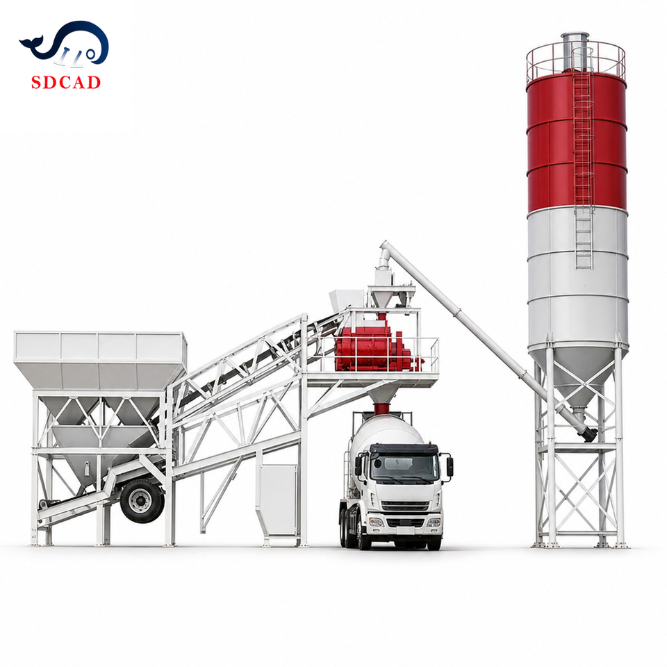 Reliable Electric Driven 100m3 Mobile Batching Plant for Large Scale ...