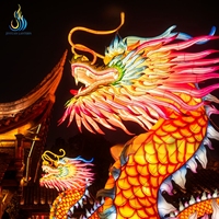 Sculpture de lanterne de dragon géant - Dragon lumineux pour festival chinois, défilés et décorations d'événements