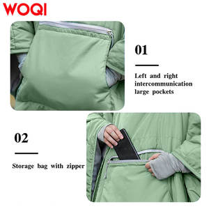 Saco de Dormir Portátil Woqi 135x100cm, Estilo Sobre, Cortavientos, de Nailon, para Adultos, para Acampar al Aire Libre, con Capucha - Product Image 4