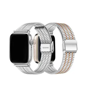 Correa de acero inoxidable para Apple Watch 8 Ultra 2 Band 49mm 45 38mm Pulsera Correa para iWatch Series 9 7 6 5 SE correa de reloj inteligente