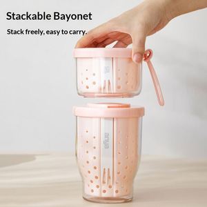 Plastic Fruit Cup <b>Lunch</b> <b>Box</b> Portable Storage Container Salad Bowl Outings Drainage Refrigerator Food-Grade Preservation <b>Box</b> - Product Image 2