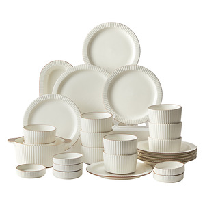 Blue Stone Ware Crokery French Ceramic Stoneware Glaze Hotel European Vintage Luxury Tableware Dinnerware Dinner Set with <b>Mugs</b> - Product Image 1