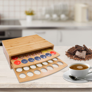 Cheap Removable Wood Bamboo 70 K Cup Keurig Storage <strong>Coffee</strong> <strong>Pod</strong> K-Cup Storage <strong>Drawer</strong> - Product Image 6