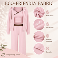 Sweat-shirts à fermeture éclair intégrale en tissu recyclé, couleurs contrastées, vêtements de sport pour femmes, vêtements de loisirs, vêtements de fitness, tenues de sport décontractées