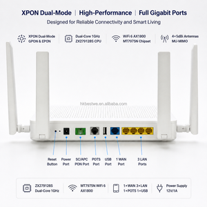 เราเตอร์ XPON ONU WiFi6 AX1800Mbps ZX279128S ซีพียูแบบดูอัลคอร์ MT7975N เสาอากาศ 4*5dBi SC/APC 1WAN3LAN POTS USB FTTH ยูนิตเครือข่ายออปติคอล - Product Image 4