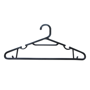 Hot Sale Bulk Black Color Flat Body 4mm Plastic Hook 200PCS For <b>Laundry</b> Store Wholesale Cheap Black Coat Plastic Hanger - Product Image 1