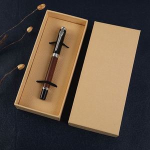 Custom Logo Luxury Personalised Gold Brass Bamboo Wood Turning Gel Pens Kits Woodturning With Paper Box - Product Image 4
