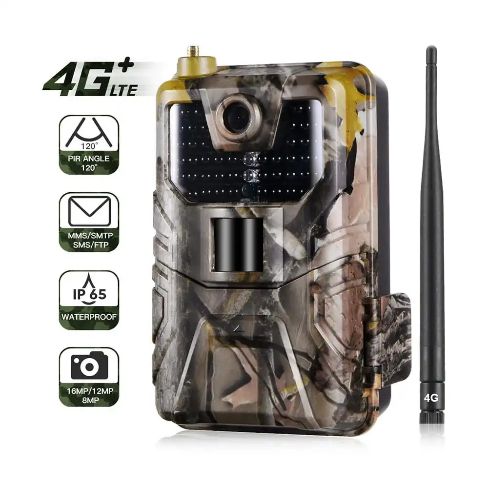 Outdoor IP65 Waterproof 4G Hunting Camera 16MP Trail Camera 940nm Photo Traps 0.3s MMS/SMS/SMTP/FTP Wild Camera