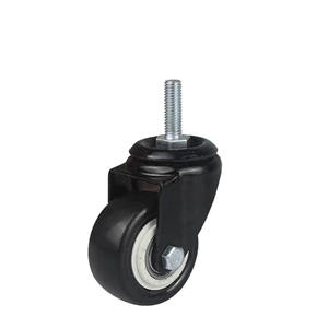 1 Zoll 1,5 Zoll <span class=keywords><strong>2</strong></span> Zoll <span class=keywords><strong>2</strong></span>,5 Zoll leichte kleine Möbel starre rotierende Rollstuhl rolle schwarz Polyurethan-Lenkrad - Product Image 1