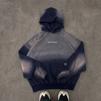 Ensemble de survêtement deux pièces respirant avec effet délavé par pulvérisation, dégradé vert, coupe oversize, comprenant un sweat à capuche et un pantalon de survêtement, pour fabricants sur mesure, OEM ODM