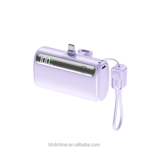 Promotion Gift Capsule Mini Pocket-Sized Portable 10000mAh Power Bank 22.5W Fast Charging with Hidden Phone Holder Lanyard Cable
