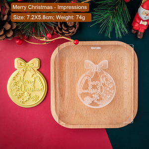 Stampo personalizzato per <span class=keywords><strong>biscotti</strong></span> di Natale 3D stampo personalizzato buon natale in acrilico biscotto in rilievo per fondente - Product Image 6