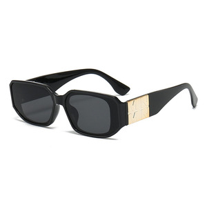 Personnalisé simple logo personnalisé mode petite monture lunettes de soleil jambe large conception en métal modèle tendance polarisée uv acétate lunettes de soleil - Product Image 5